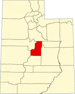 Sanpete County na mapě státu Utah