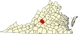 Amherst County na mapě Virginie