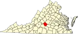Appomattox County na mapě Virginie
