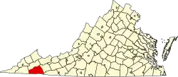 Washington County na mapě Virginie