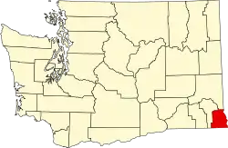 Asotin County na mapě Washingtonu