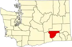 Franklin County na mapě Washingtonu