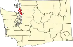 Island County na mapě Washingtonu