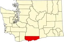 Klickitat County na mapě Washingtonu