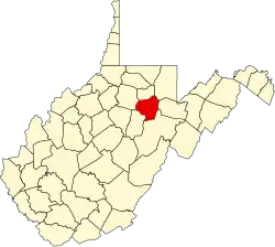 Barbour County na mapě Západní Virginie