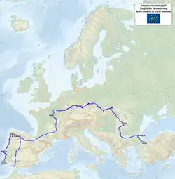 Kom-Emine tvoří bulharskou část Evropské dálkové trasy E3.