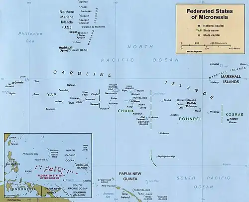 Poloha Kosrae na mapě FSM