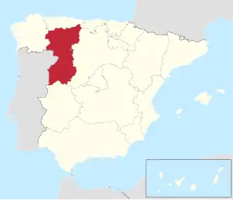 León na politické mapě Španělska před rokem 1833