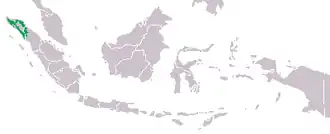 Rozšíření orangutanů sumaterských v Indonésii