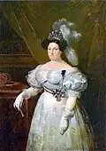 Portrét královny Marie Kristýny Neapolsko-Sicilské s šerpou Řádu královny Marie Luisy
