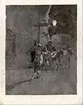 Noční hlídka, lept a akvatint, kolem 1863–1865