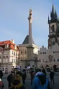 Mše svatá u sloupu v době koronavirové pandemie (listopad 2020, slouží Jiří Korda)