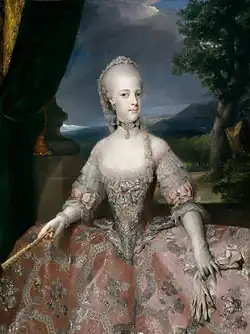 Marie Karolína na obraze od Antona Mengse, 1768