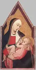 Kojící Madona, okolo 1330, tempera na dřevě, Palazzo Arcivescovile, Siena