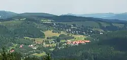 Mariánská z rozhledny na vrcholu Plešivce