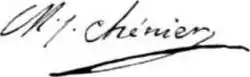 Marie-Joseph Chénier – podpis