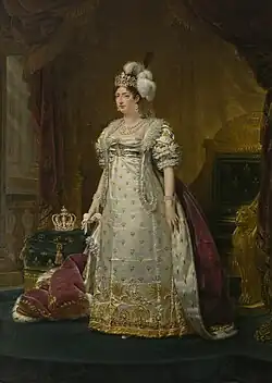 Francouzská královna Marie Terezie Šarlota na portrétu z roku 1816 (autor Antoine-Jean Gros)