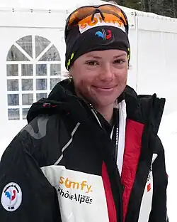 Marie Dorinová Habertová během národního šampionátu v biatlonu v roce 2011
