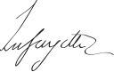 Gilbert du Motier, markýz de La Fayette – podpis