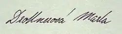 Marta Drottnerová-Blažková – podpis