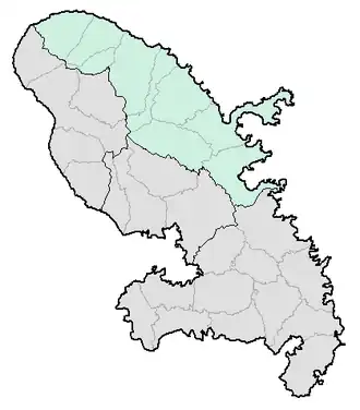 Arrondissement La Trinité na mapě Martiniku