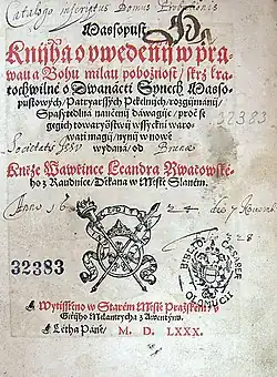 Titulní list knihy