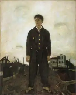 Postava (autoportrét), olej na plátně, Šunsuke Macumoto, 1942