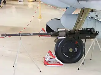 Kanon MG 151/20 v leteckém muzeu Aviaticum