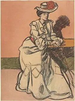 Maxime Dethomas: Elegantní pařížanka v kavárně, asi 1895, Národní galerie ve Washingtonu