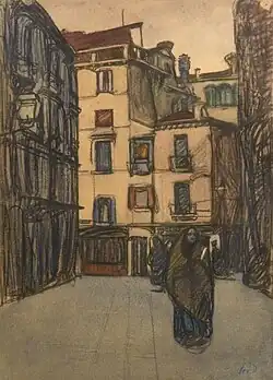 Originál ilustrace k textu: Henri de Régnier, Esquisses Vénitiennes (1906).