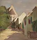 Cesta ve vsi (olej na plátně)