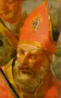 Sv. Biskup či Opat (Olej na plátně fixovaném na dřevě)
