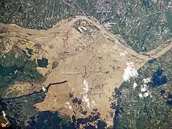 Rozlitá řeka Visla v okolí Sandoměře