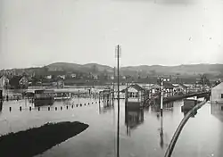 Stanice během povodní v roce 1910