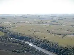 Letecký pohled na řeku Quaraí