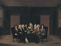 Zástupci bádenského mírového kongresu v roce 1714, obraz Johanna Rudolfa Hubera