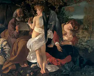 Caravaggio: Odpočinek na útěku do Egypta, 1594/96