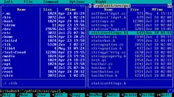 Midnight Commander na linuxové konzoli