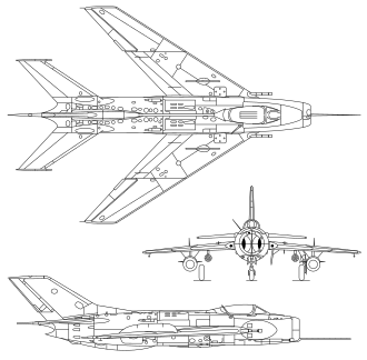 3-View drawing of MiG-19