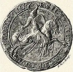 pečeť Mikuláše II. Opavského, rok 1318