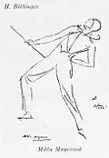 Skica tanečnice Milči Mayerové (r. 1932)