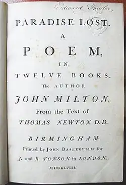 Ztracený ráj Johna Mitona (1758)