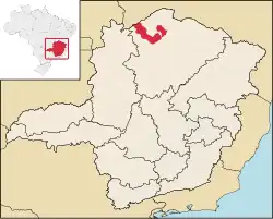 Poloha ve státu Minas Gerais