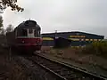 Turistický vlak (motorový vůz M286) na zastávce Mírová