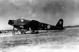 Vrak Micubiši Ki-57 na ostrově Honšú, 1945