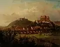 Pohled nad Brno s mostem přes Svratku, Moravská galerie v Brně
