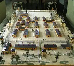 Model tábora Stalag Luft III nedaleko Zaháně