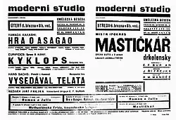 Moderní studio, plakát Mastičkář, 1929