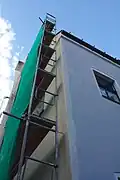 Jihozápadní roh, detail prací