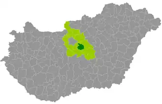 okres Monor na mapě Maďarska